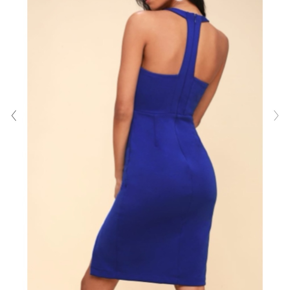 Lulu's Blue Midi Dress - Picture 3 of 8